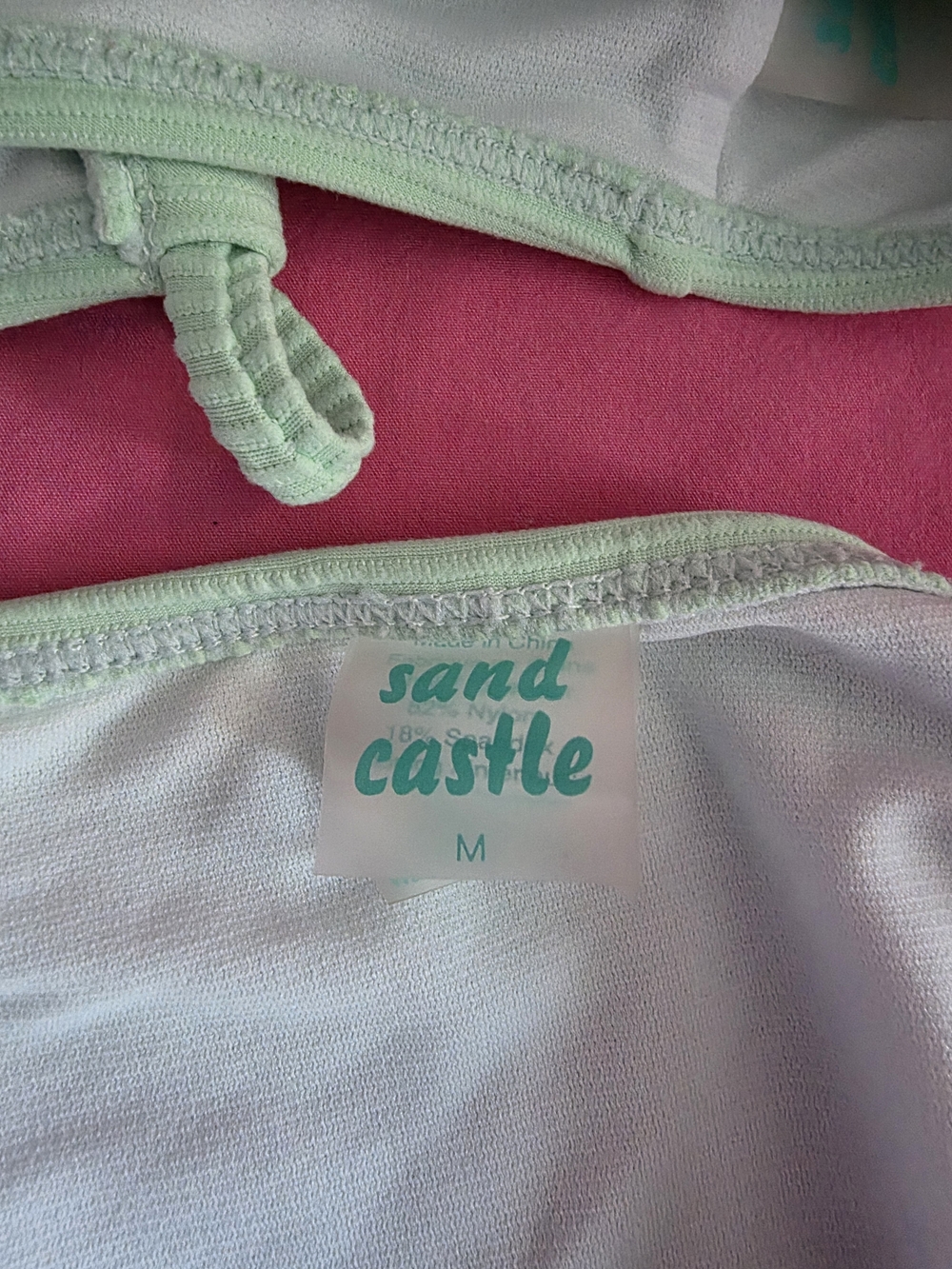 Light Green Ribbed Tie-Side Bikini Set - Picture 2 of 4